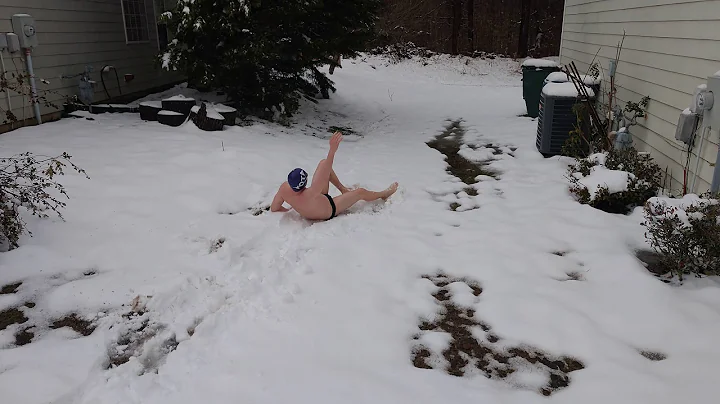 Kyle  Conard swimming the snow medley in speedos