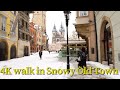 4K Walk in Prague's Old Town Streets Covered in SNOW (Winter 2021)