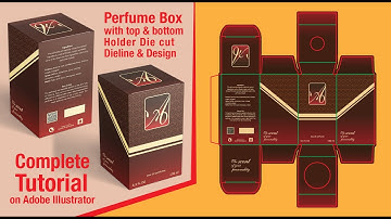Perfume Box with Top and Bottom Holder Dieline / Die cut with Design Complete Tutorial