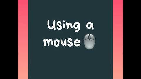 Class 1st: Computer Science :Using a Mouse
