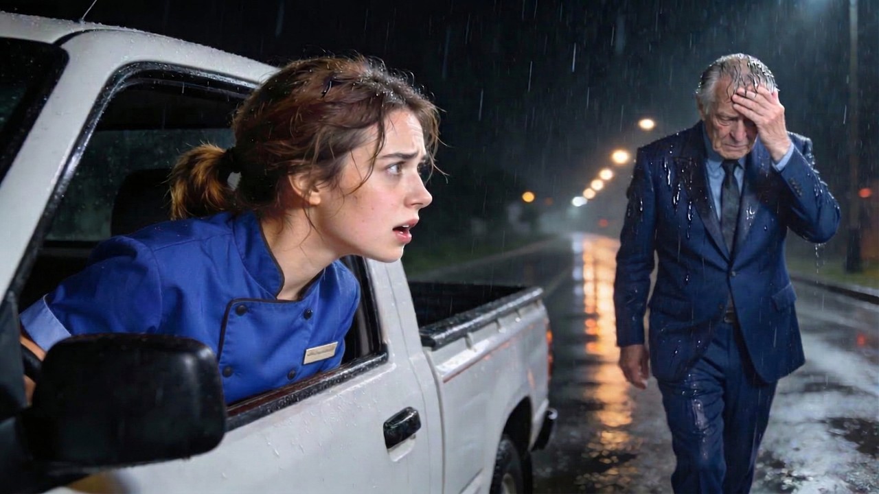 Arme Kellnerin half einem alten Mann im Regen — ohne zu wissen, wer er wirklich war.