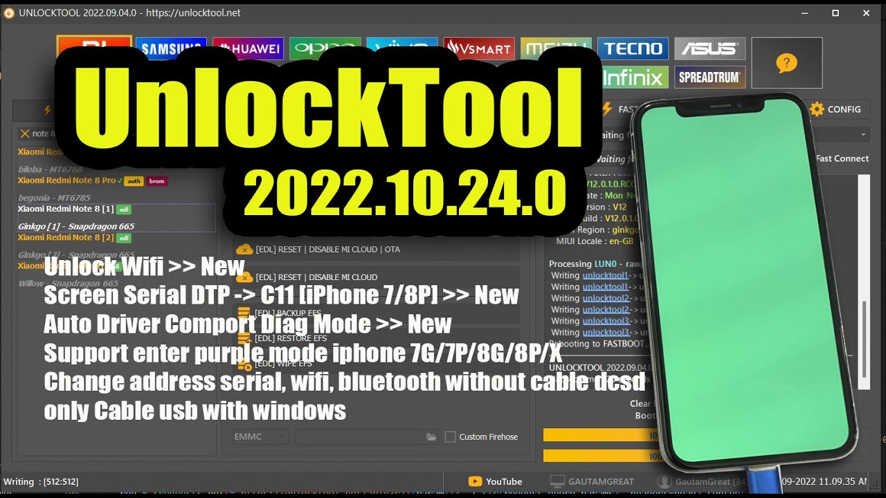 UnlockTool Change serial address, wifi address, bluetooth address only