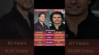 Tom Cruise 🆚 shahrukh khan #biography #bollywood #tomcruise #hollywood #shorts