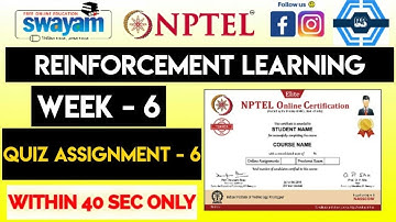 Reinforcement Learning Week 6 Quiz Assignment Solution | NPTEL 2024 | SWAYAM