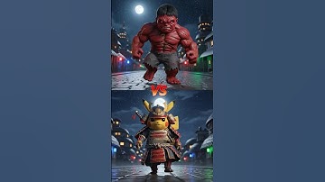Samurai Pikachu vs Red Hulk ⚡🗡️💪 The Battle of Power and Honor! 💥🔥