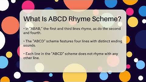 What Is ABCD Rhyme Scheme? - Tales And Texts