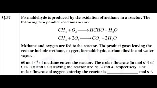 Chemical Engineering GATE 2021 Chemical Process Calculations/Material & Energy Balance_Stoichiometry