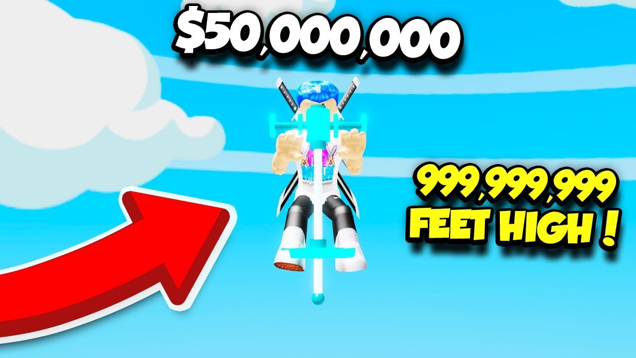 Buying The 50 000 000 Pogo Stick In Pogo Simulator And Reaching Max Height Roblox Youtube - roblox jump simulator