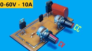 How To Make a Variable Power Supply. 1  60V & 010A Voltage Current Adjustable  Power Supply