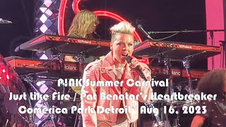 P!NK Pink Just Like Fire/Heartbreaker Pat Benatar Cover Live Summer Carnival Detroit Aug 16 2023