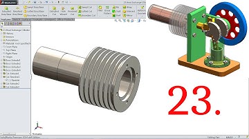 SolidWorks Tutorial |Stirling Engine | 23.Heat Exchange Cylinder