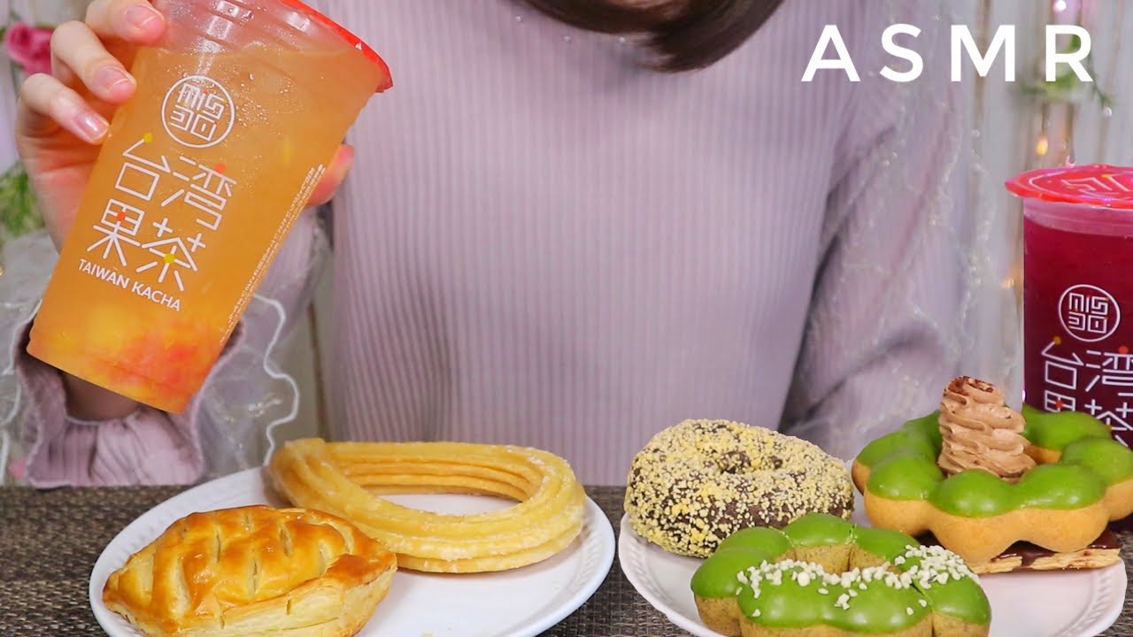 【ASMR/囁き】ミスドのドーナツ5種類、ドリンク2種類を楽しむ🍩Eating Donuts of MisterDonut