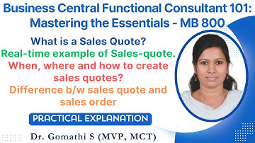 how to create a sales quote in business central? what is the difference between sales quote & order