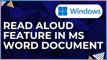 How To Use the Read Aloud Feature to Have a Microsoft Word  Document Read Aloud-For Windows Computer