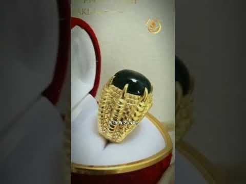 Nhẫn nam vàng 18K đính Sapphire đen 4 chấu