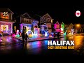 Christmas Lights 4k Walk Canada 2025 | Secret Quiet Halifax Neighbourhood 🎄