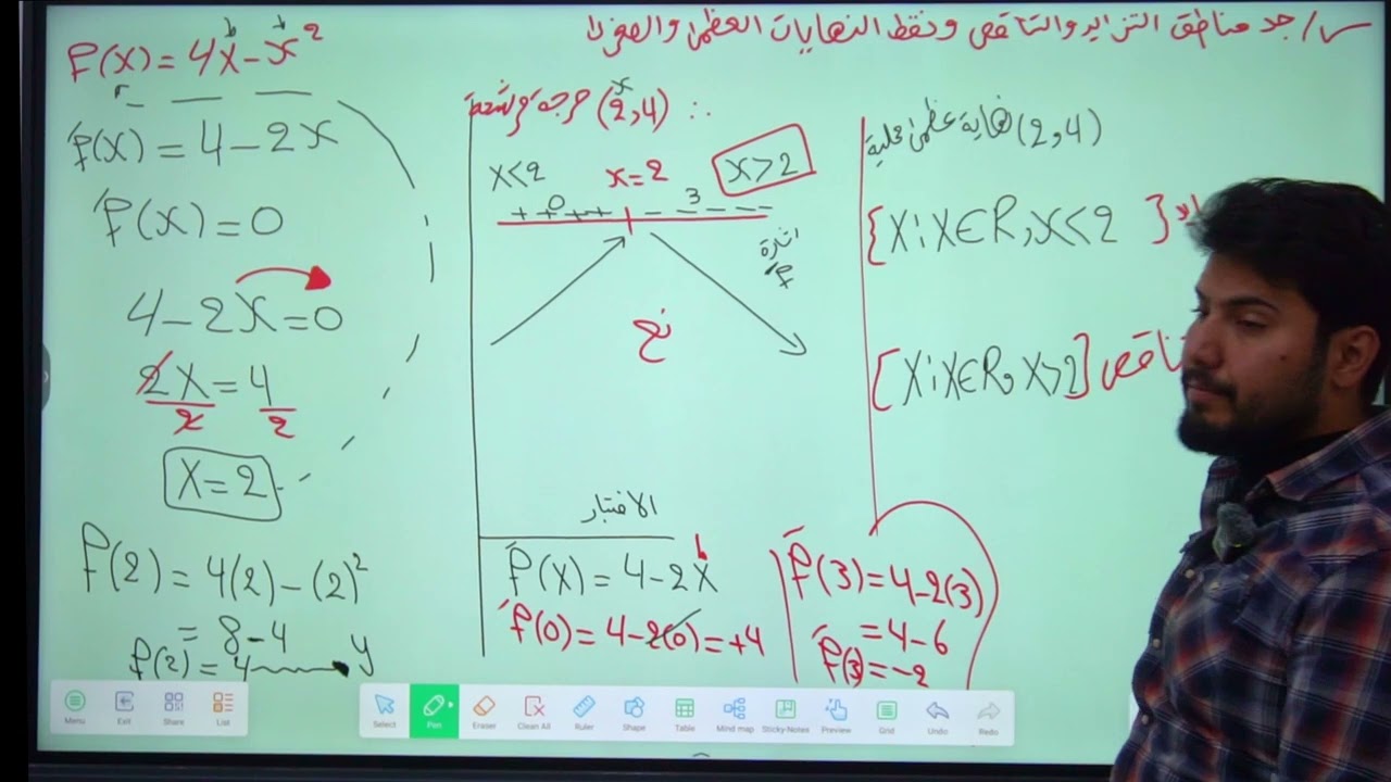 رياضيات السادس العلمي/التفاضل / محاضرة(21)/ نهايات عظمى وصغرى   / منهج2026