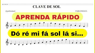 CLAVE DE SOL - Leitura e Memorização das notas APRENDA RÁPIDO COM A MELHOR AULA!!!