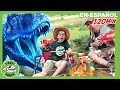 Dinosaurios en la fogata   trex rancho   moonbug kids parque de juegos
