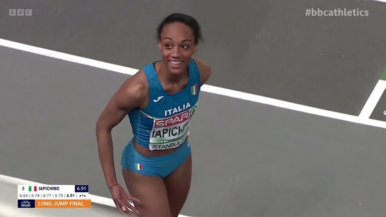 Larissa Iapichino jumps 6.97 (new Italian national indoor record) in Istanbul