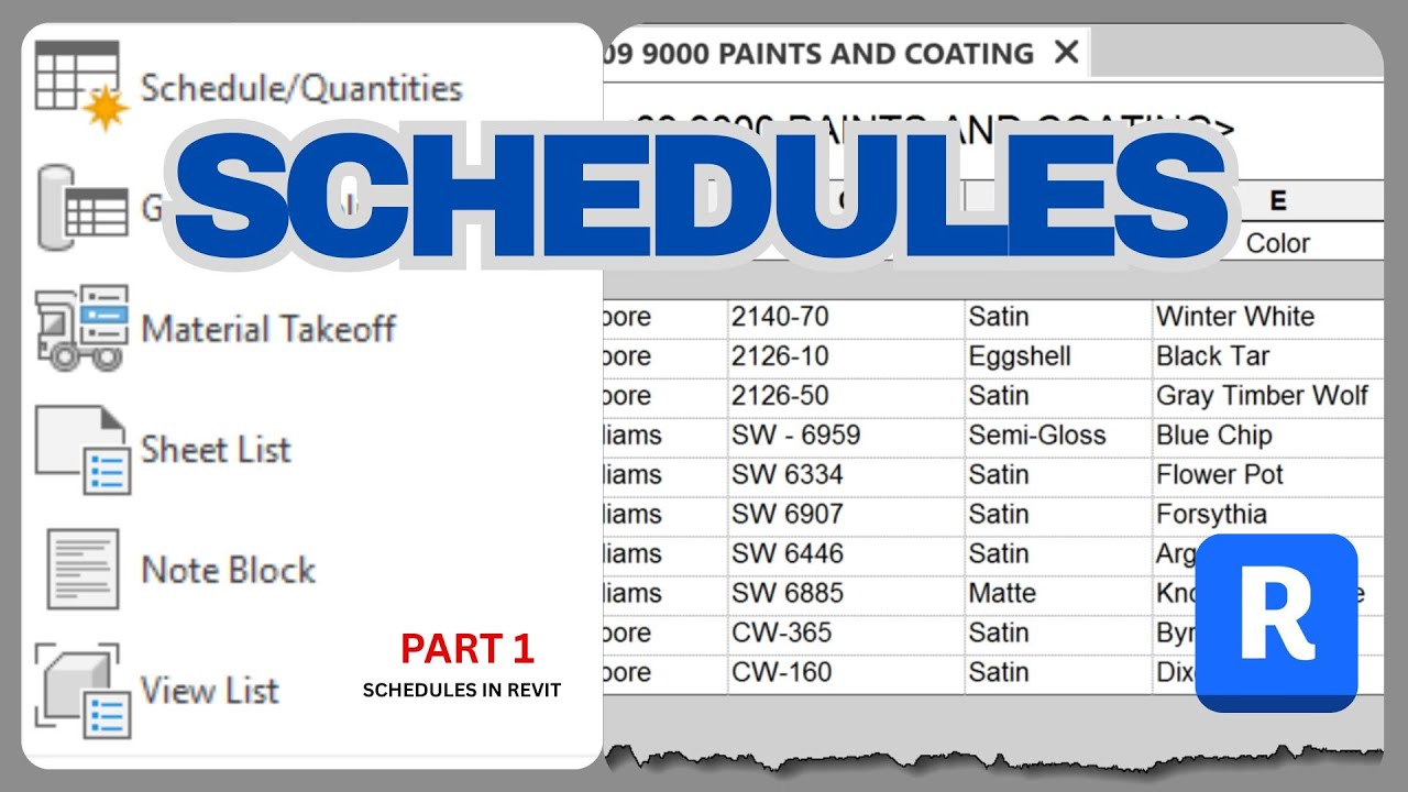 How to create your professional schedules in REVIT - PART 1 ( BASE ...