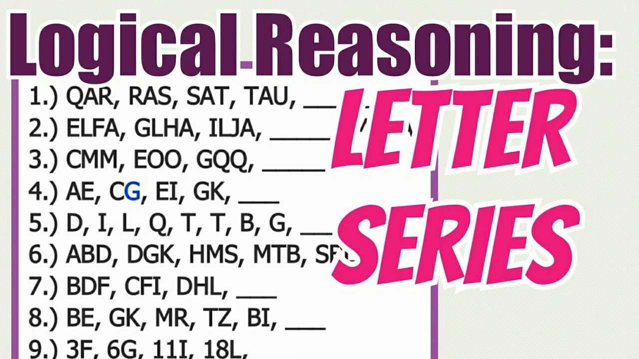 Letter Series | Logical Reasoning Exam [For Cse Math College Entrance Tests]