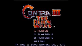 Contra III - The Alien Wars - Super Nintendo Entertainment System - Title Screen