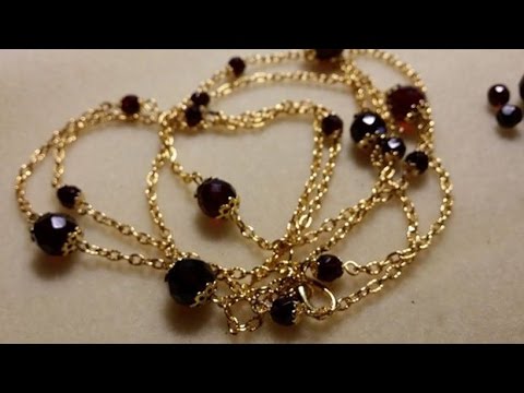 Diy Tutorial Principianti Collana Tipo Chanel Con Perle Di Granato E Catenella Oro Youtube