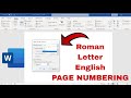 Insert Roman, Arabic & English Page Numbers in Word Document