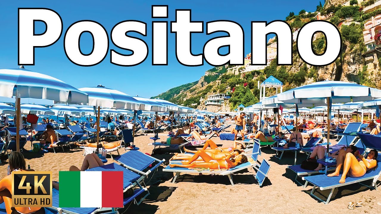 Positano, Italy - 4K Walking Tour - Panoramic Views, Restaurants, and Beach