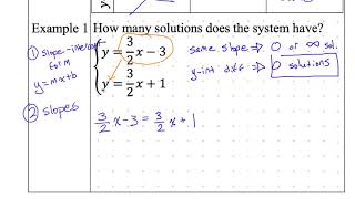 Algebra 1 notes 5-7 Number of Solutions - Algebraic