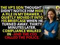 I Let the VP's Son Frame Himself and Got Him Arrested | Office Revenge