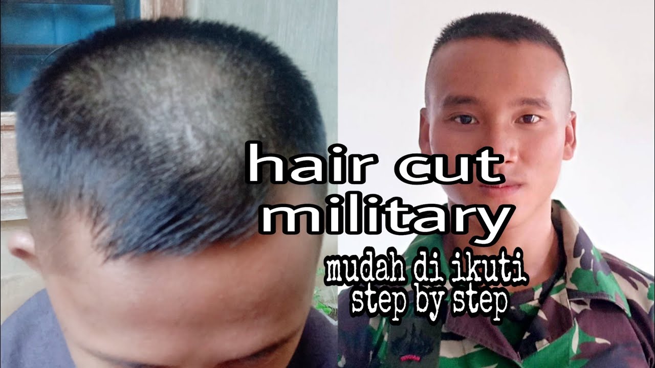 Cara mudah potong  rambut  cepak  tentara  mudah di ikuti step 