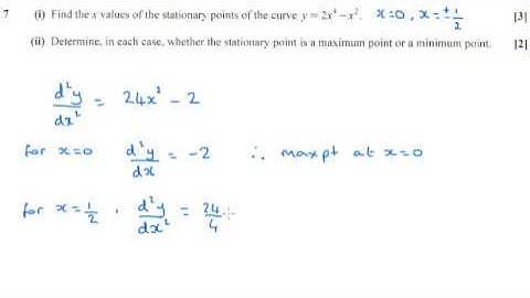 AS Pure Maths - Differentiation OCR C1 June 2017 q7ii