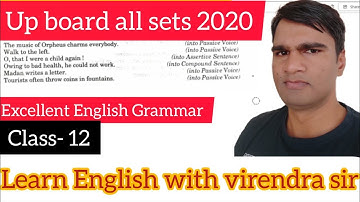 transformation of sentences | Class 12 Excellent English grammar| all sets of 2020 Up board English