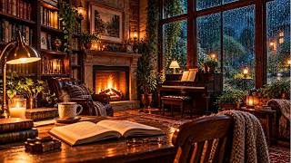 Cozy Old Library in the Rain 📚🌧️ | Soft Piano for Study & Focus — 3 Hours screenshot 4