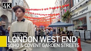 London's West End, Soho & Covent Garden 2022 | 4K Walking Tour