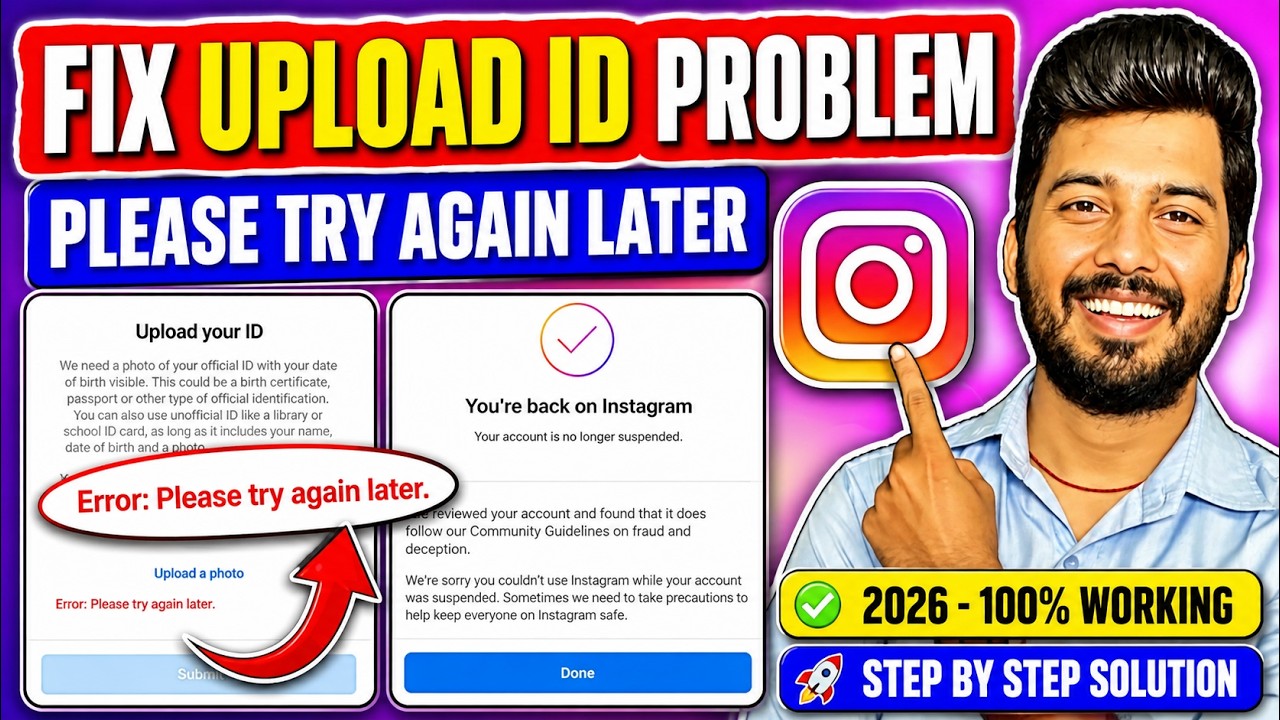 Instagram Upload Your Id Problem Error Please Try Again Later 2026 ...