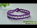 DIY Macrame Bracelet Alternating Half Hitch Knot With White Pearl Beads | Macrame Bracelet Tutorial