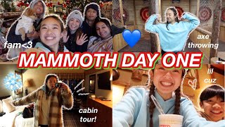 MAMMOTH DAY ONE! axe throwing, cabin tour, \& family time :)❄️ | Vlogmas Day 17!