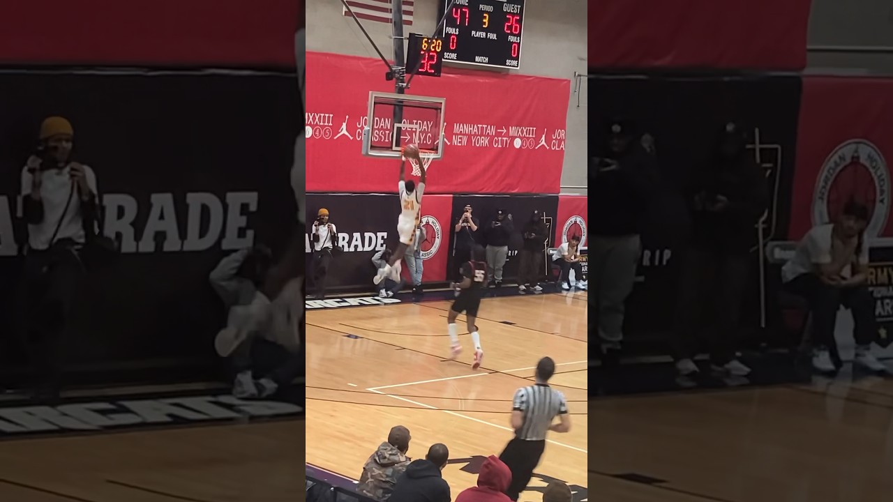 Trey Lewis with the steal and dunk 