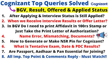 Cognizant All Your Top Queries Solved in One Video - Please Watch Full Video for Clear Your Doubts 🙏
