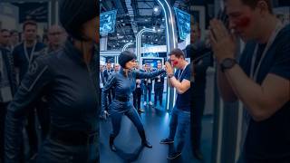 Robot Lady Slap Man When Try To Fight Lady In Exhibition