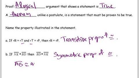 Properties of equality and congruence