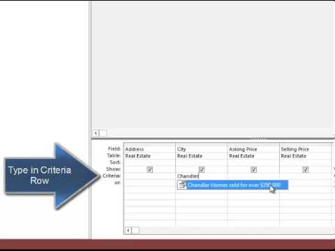 Access: Using the AND Condition/Operator