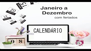 Calendário 2019 com Feriados - BAIXE GRÁTIS