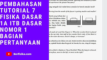 PEMBAHASAN TUTORIAL 7 FISIKA DASAR 1A ITB NOMOR 1 BAGIAN PERTANYAAN