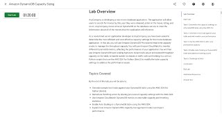 Qwiklabs | Amazon DynamoDB Capacity Sizing