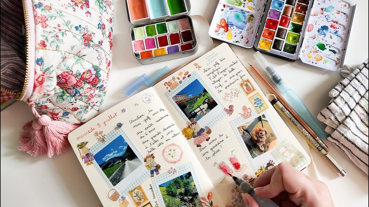 Dans mon carnet de souvenirs 🌼 - On peint ensemble les dernières pages de mes vacances !