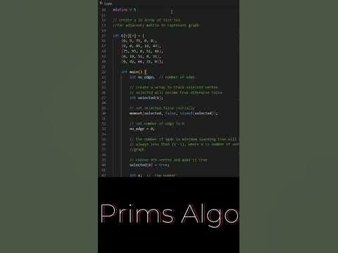 Prim's algorithm using c++ #coding #cpp #algorithm #array # ...